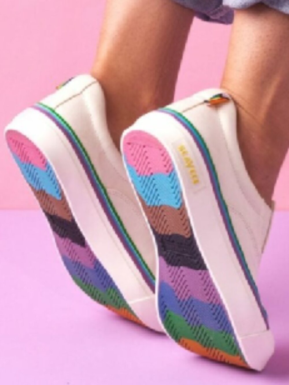 EUC SeaVees Hawthorne Pride bleach twill slip-on (9.5) KICKS